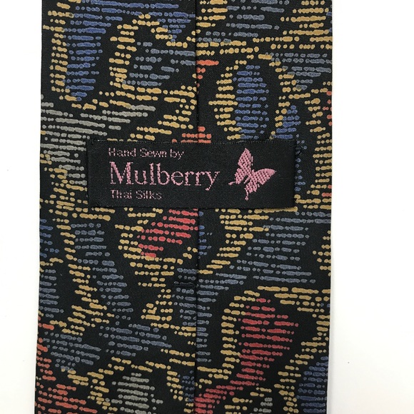 Mulberry abstract silk tie - made by hand - Picture 2 of 4